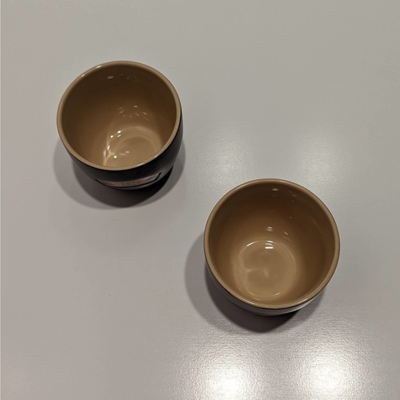 Baileys Irish Cream "Yours" and "Mine" Black Ceramic Liquor Mug Set Dessert Bowl - Picture 2 of 8